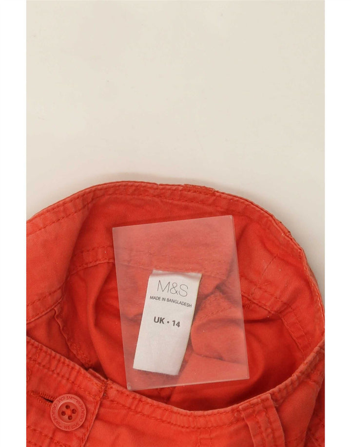 Marks & Spencer Short cargo pour femme UK 14 Large W34 Orange Coton