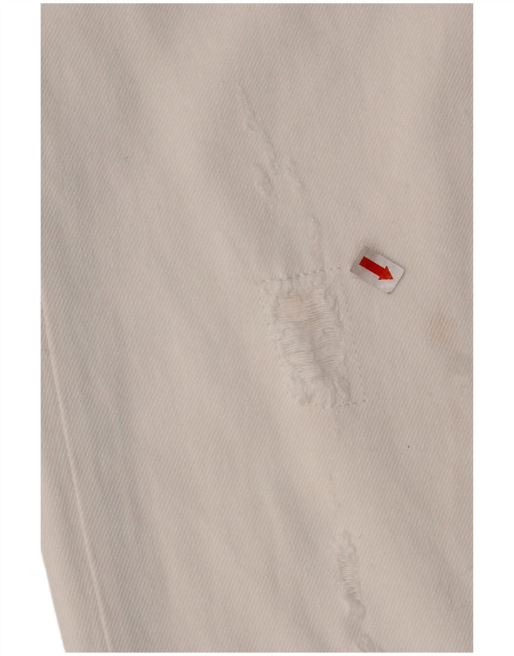 TOMMY HILFIGER Jean droit vieilli femme W29 L28 coton blanc