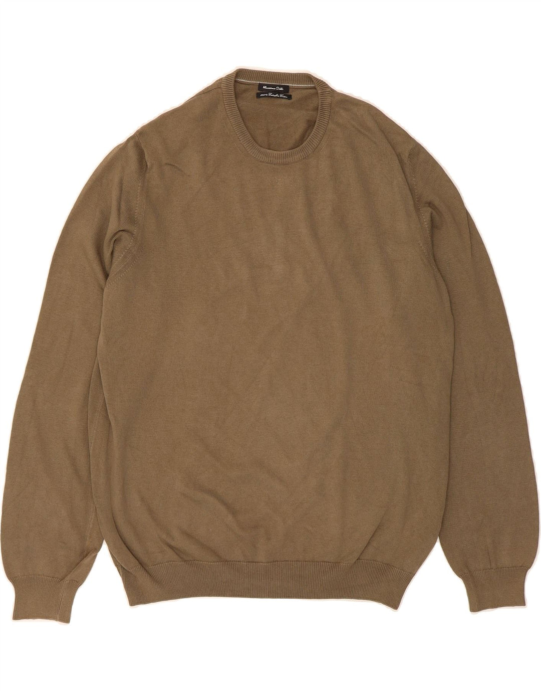 MASSIMO DUTTI Mens Crew Neck Jumper Sweater Large Brown Cotton Vintage Massimo Dutti and Second-Hand Massimo Dutti from Messina Hembry 