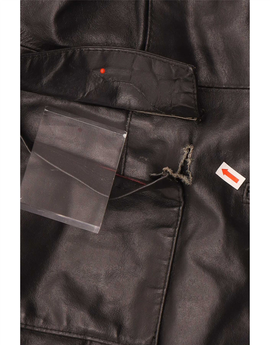 manteau en cuir femme vintage UK 14 Grand Noir