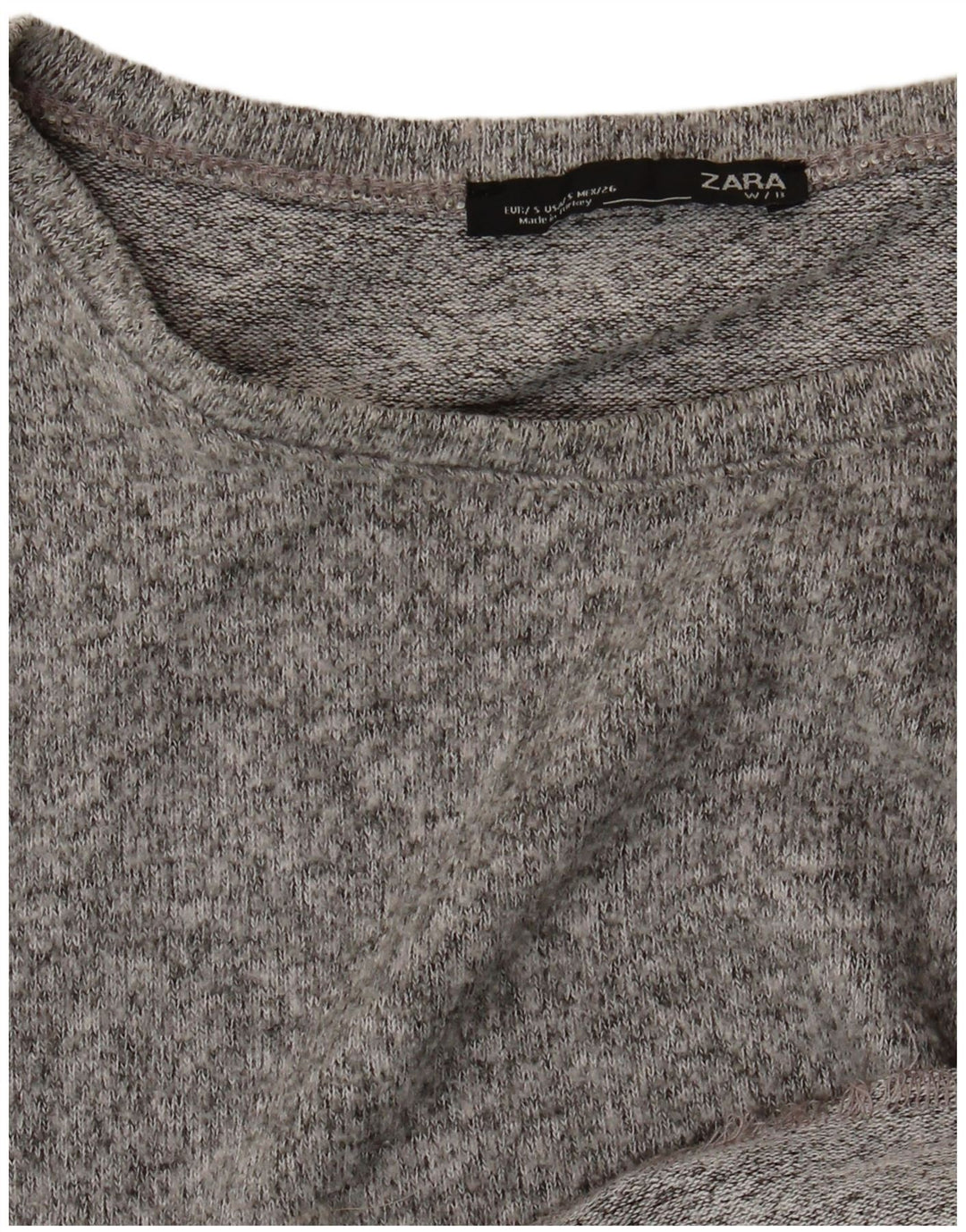 Zara Femme Haut Oversize Manches Longues UK 10 Petit Gris Moucheté