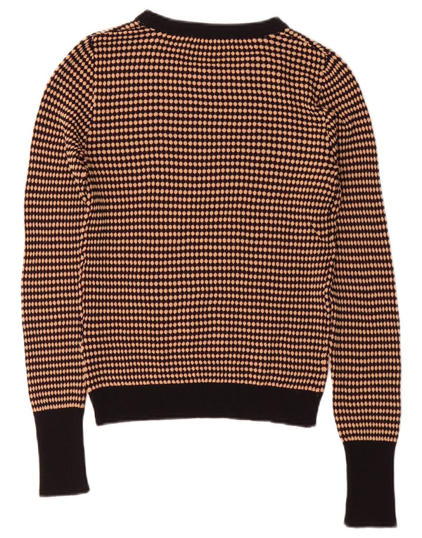 Zara Pull court à col rond pour femme UK 12 Marron moyen rayé