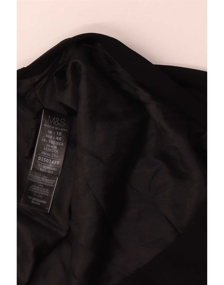 Marks & Spencer Jupe trapèze pour femme UK 18 XL W38 Noir Polyester
