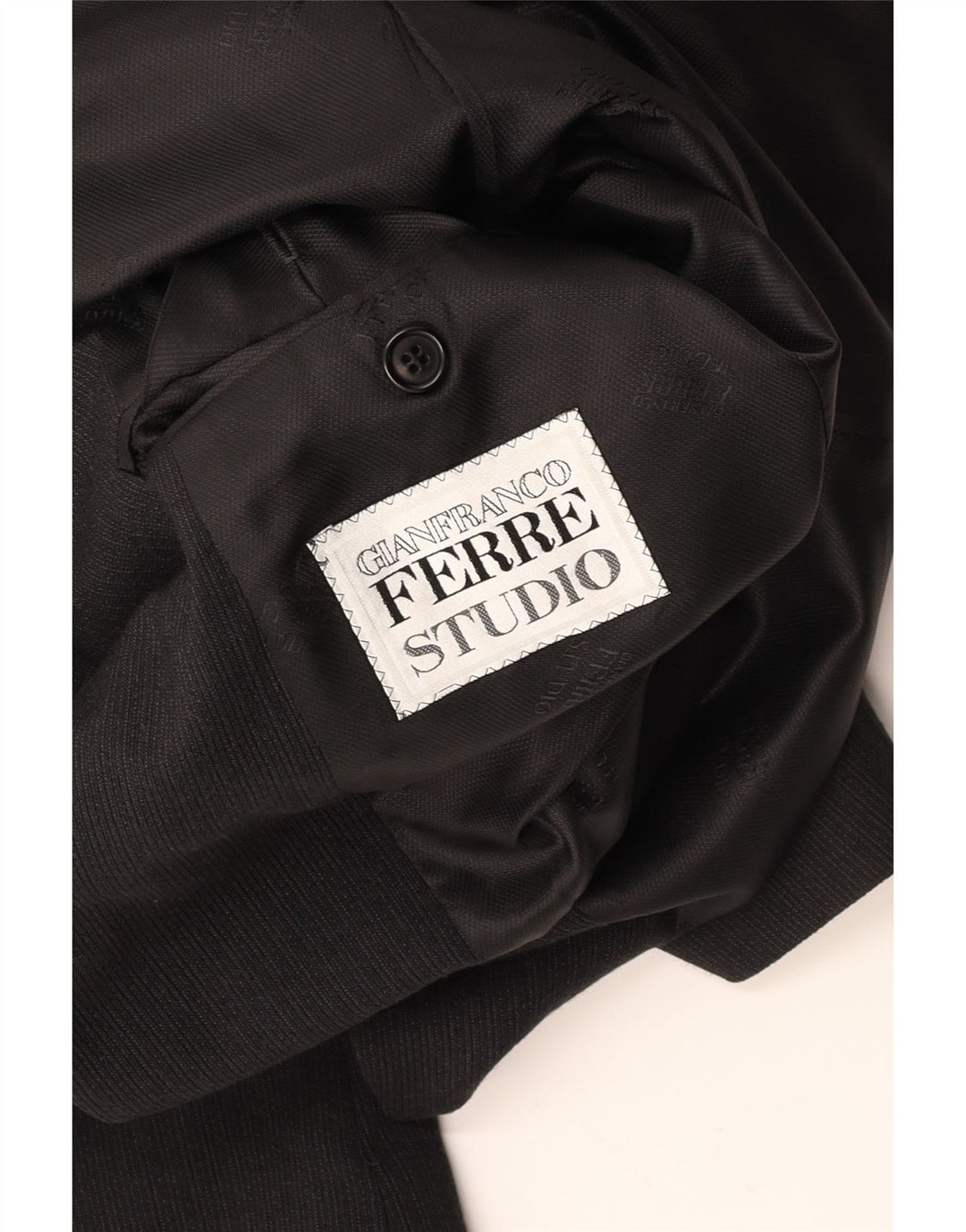 GIANFRANCO FERRE Veste blazer 3 boutons pour homme UK 38 Medium Black Pinstripe