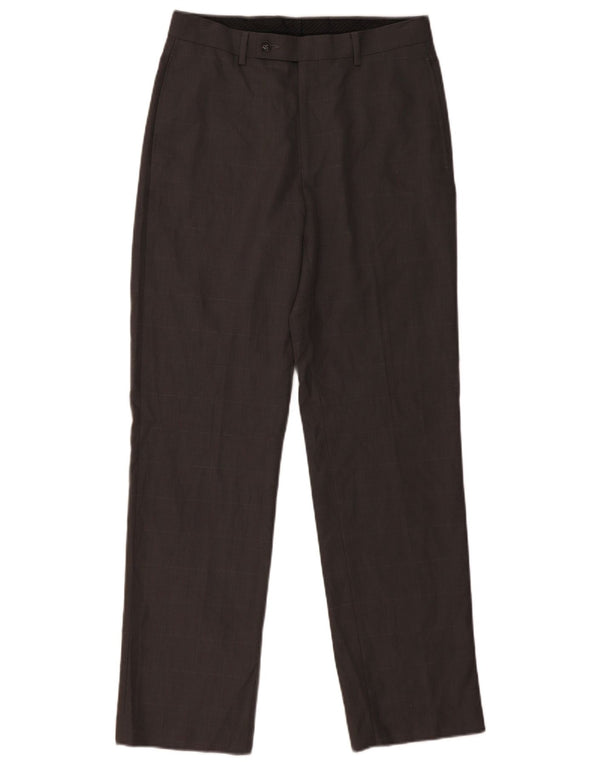 CALVIN KLEIN Pantalon de Costume Droit Homme W30 L32 Gris Carreaux Polyester