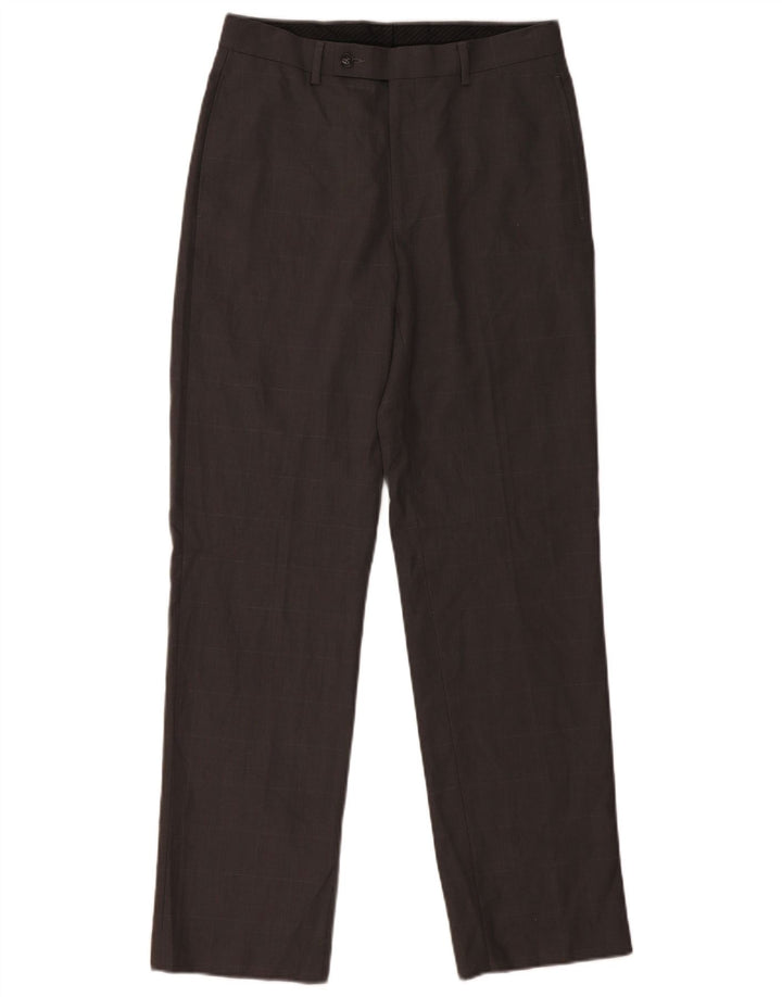 CALVIN KLEIN Pantalon de Costume Droit Homme W30 L32 Gris Carreaux Polyester