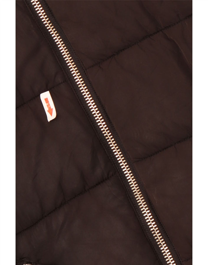 Topshop Veste matelassée surdimensionnée pour femme UK 12 Medium Noir Polyester