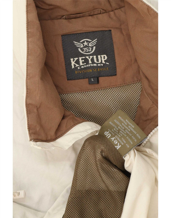 veste de pluie homme vintage UK 40 Grand coton blanc