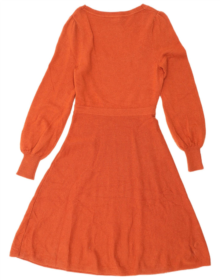 BODEN Femme Robe Pull UK 10 Petit Orange Polyamide