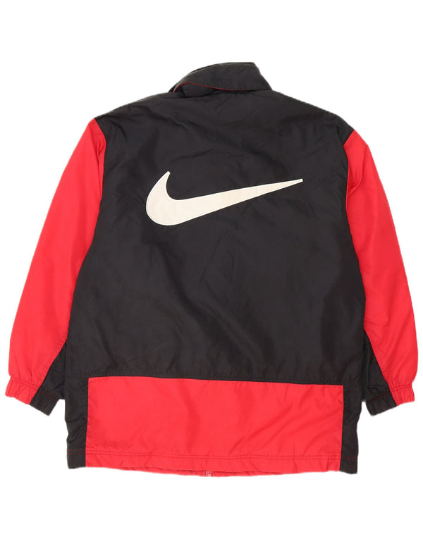 Nike Veste coupe-vent à capuche pour homme Coupe ample UK 36 Petit Rouge Colorblock