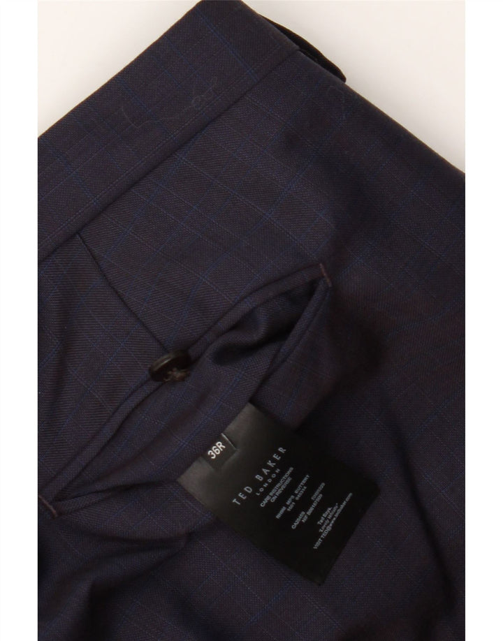 Ted Baker Pantalon de Costume Slim Homme W36 L31 Bleu Marine Laine