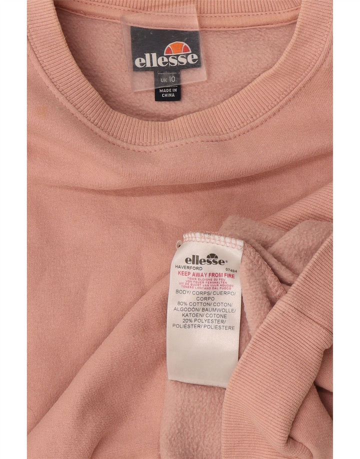 Ellesse Sweat-shirt surdimensionné pour femme UK 10 Petit coton rose