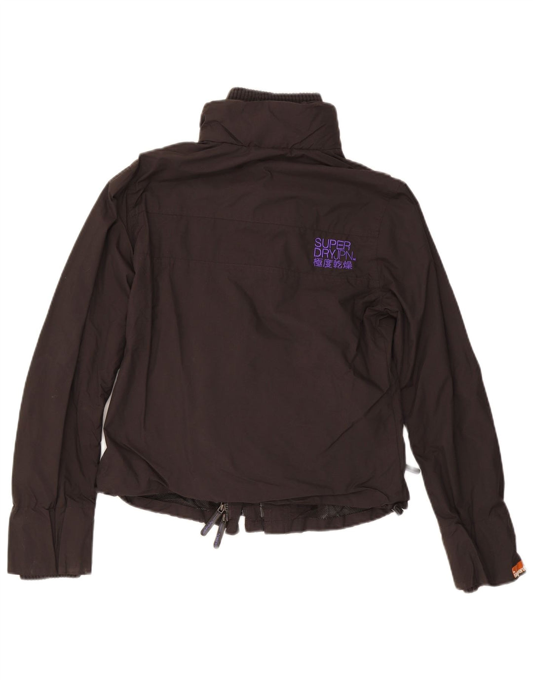 SUPERDRY Veste coupe-vent pour femme UK 14 Large Noir Nylon