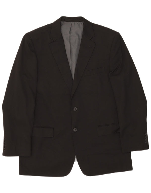 Marks & Spencer Veste blazer à 2 boutons pour homme UK 42 Large Noir Polyester