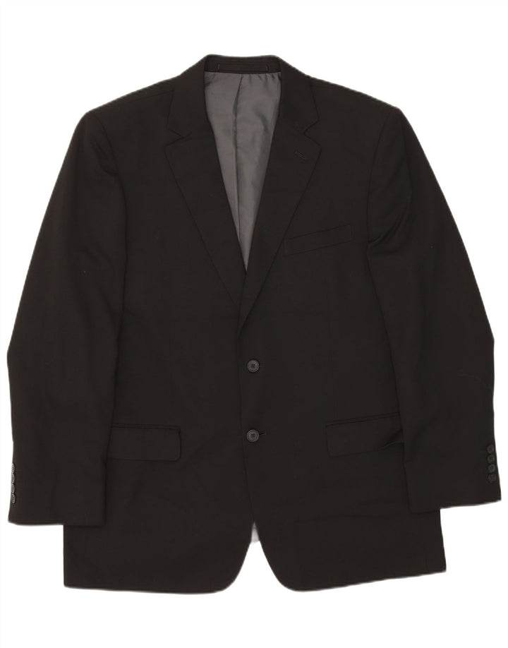 Marks & Spencer Veste blazer à 2 boutons pour homme UK 42 Large Noir Polyester