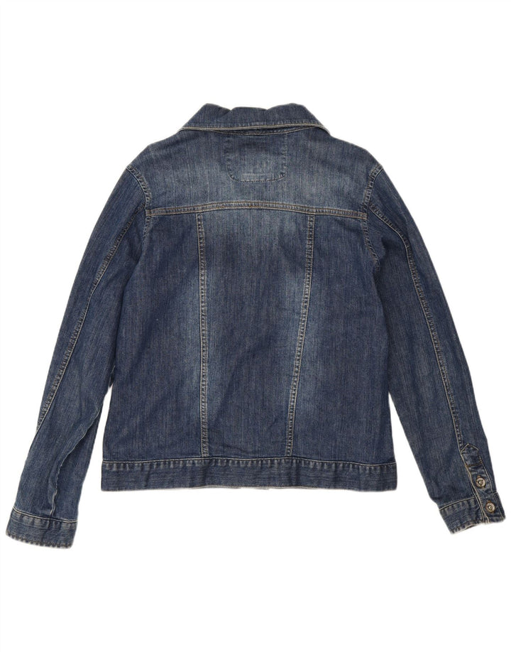 Fat Face Veste en jean pour femme UK 16 Large Bleu Coton