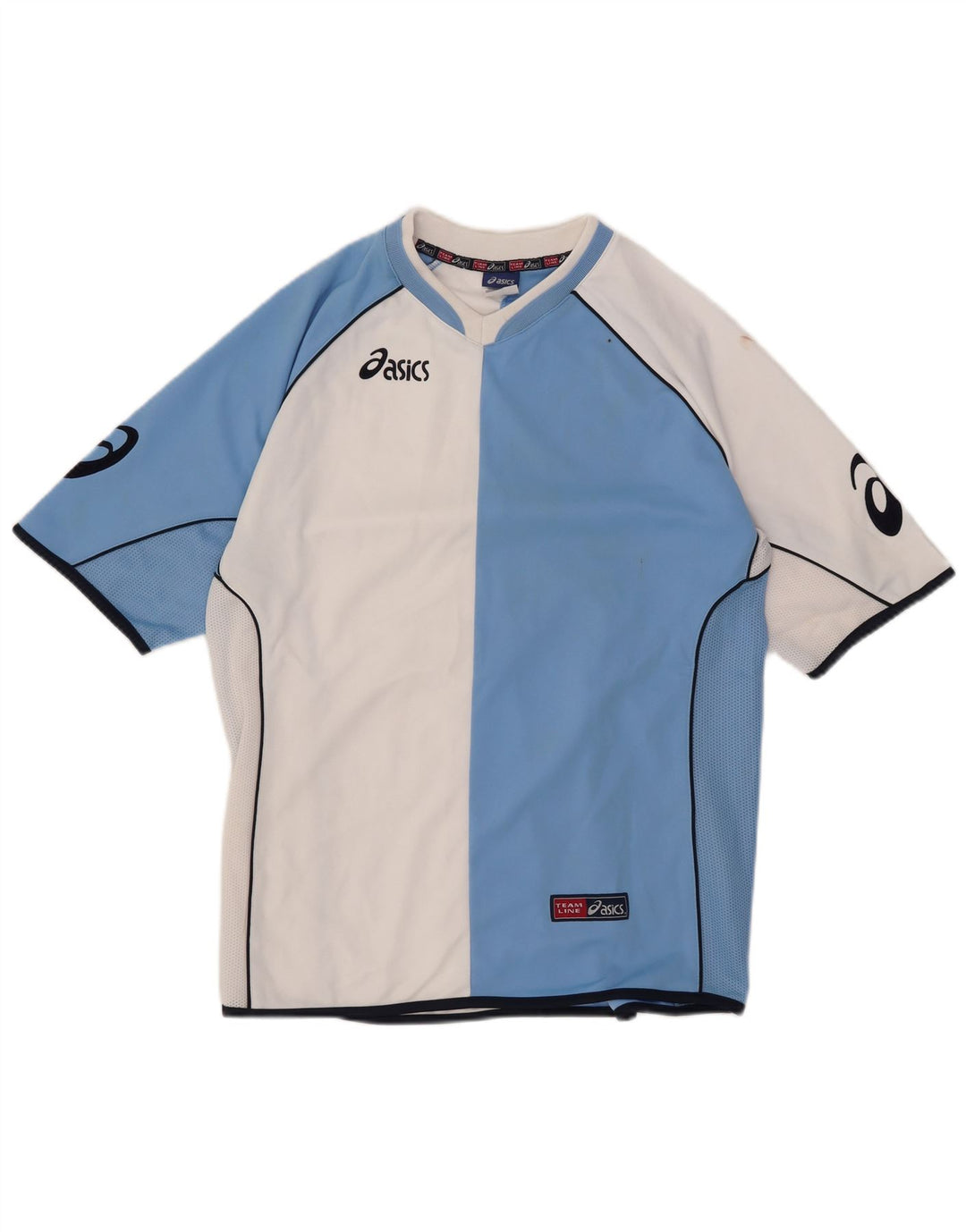 Asics T-Shirt Graphique Homme Bleu Moyen Polyester Colorblock