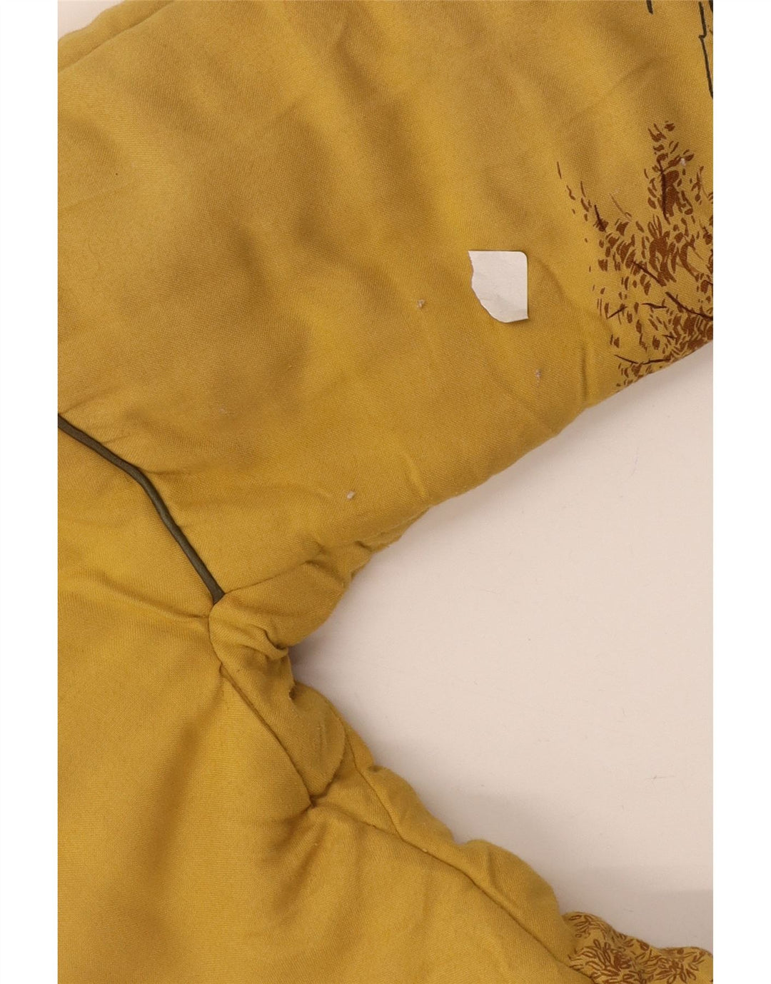 veste rembourrée femme vintage UK 16 Grand polyester imprimé animal jaune