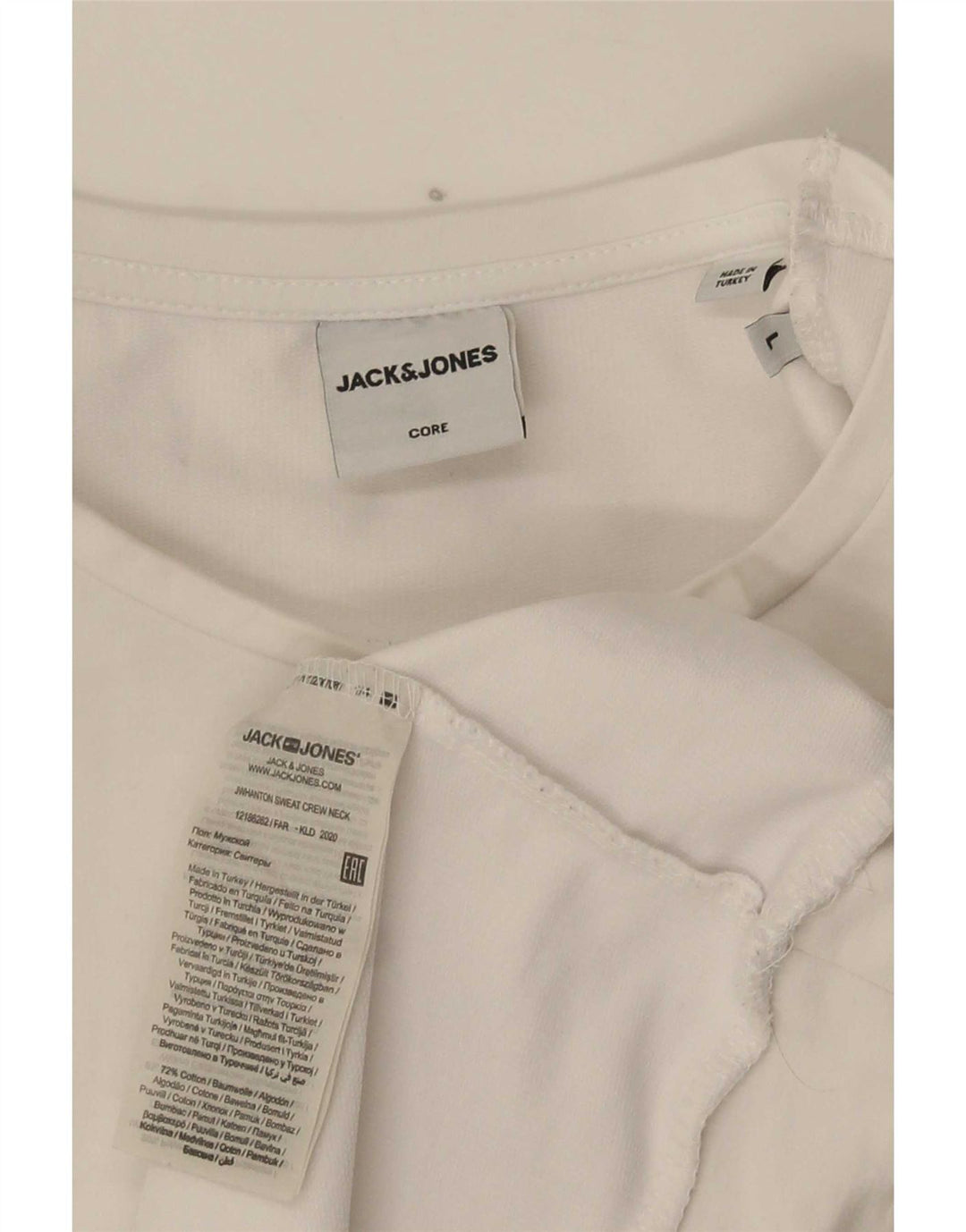 Jack & Jones Sweat-shirt graphique pour hommes, grand coton blanc