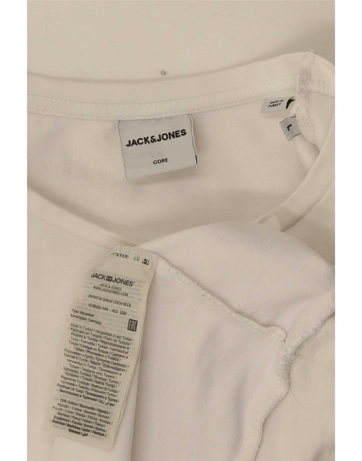Jack & Jones Sweat-shirt graphique pour hommes, grand coton blanc