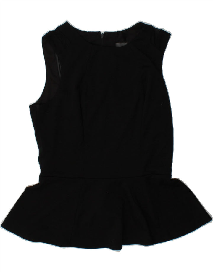 MOSSIMO Womens Sleeveless Blouse Top UK 12 Medium Black Polyester Vintage Mossimo and Second-Hand Mossimo from Messina Hembry 