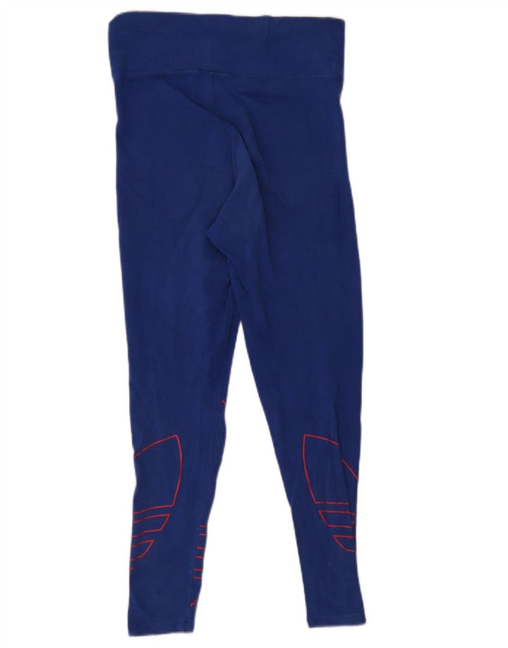 Adidas Leggings graphiques pour femmes UK 14 coton bleu moyen