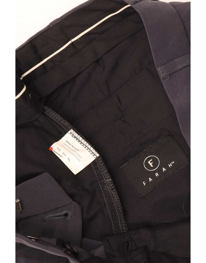 Farah Pantalon de Costume Droit Homme W34 L32 Gris Polyester