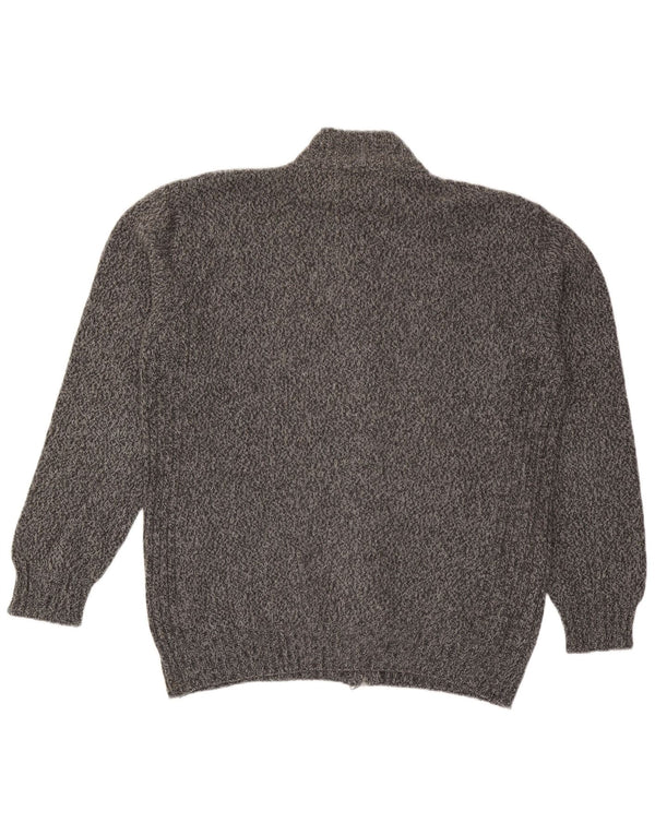 Conte of Florence Pull Cardigan Homme 2XL Laine Mouchetée Gris