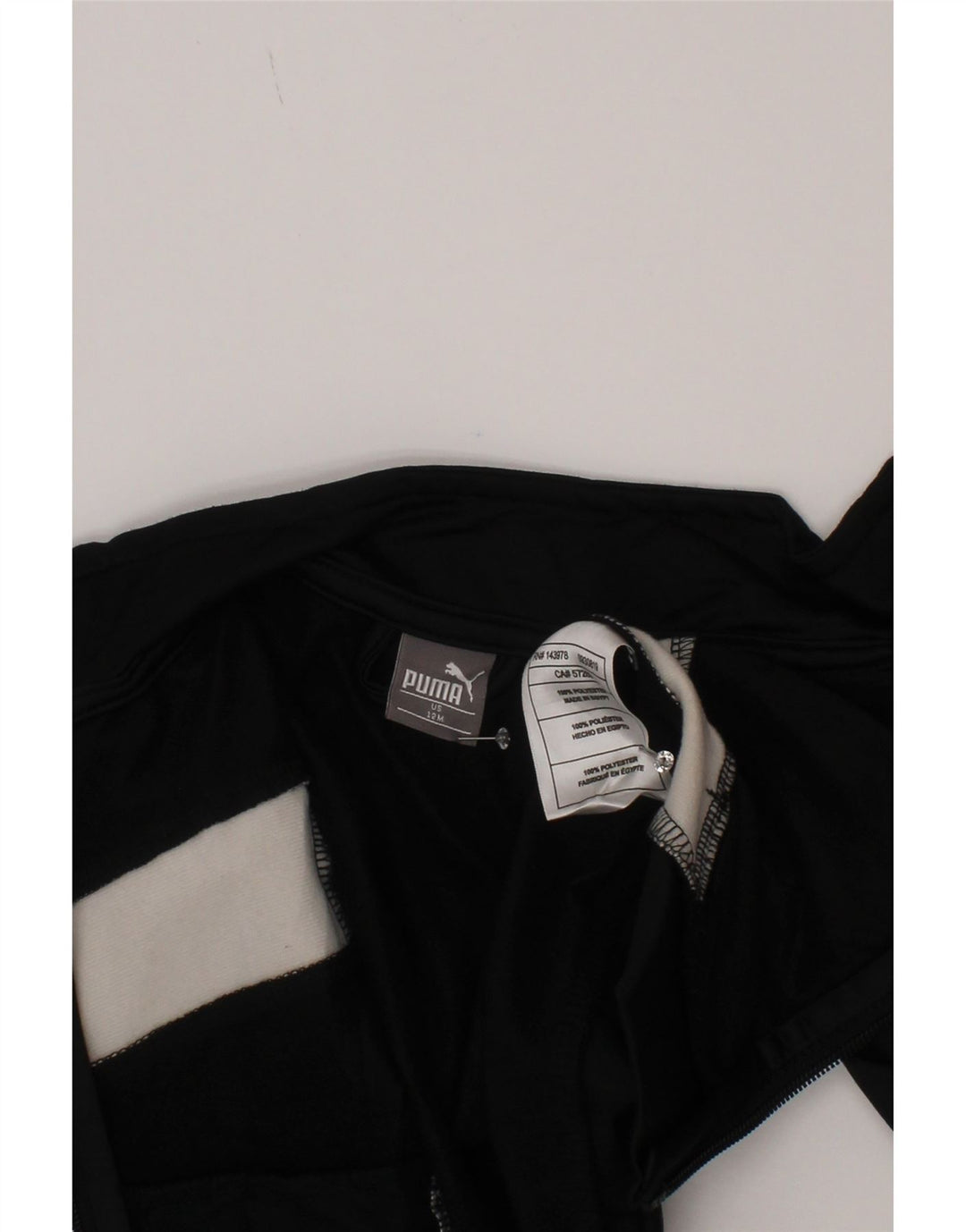 Puma Veste de survêtement pour bébé garçon 9-12 mois Noir Colorblock Polyester