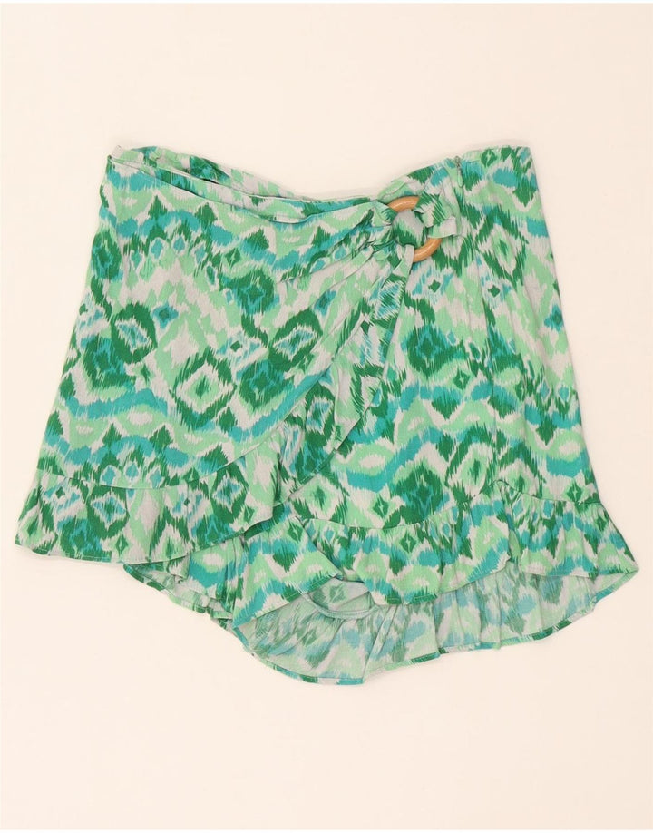 ZARA Womens Mini Skirt W26 Small  Green Geometric Vintage Zara and Second-Hand Zara from Messina Hembry 