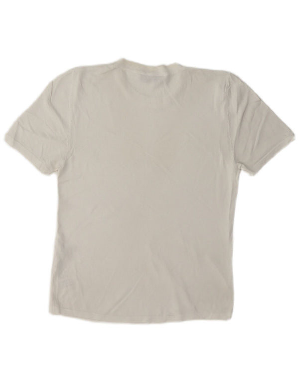 Zara Femme T-Shirt Top UK 12 Medium Blanc Viscose