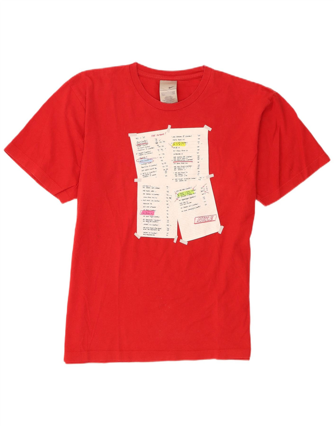 Nike Mens Regular Graphic T-Shirt Top Large Rouge Coton
