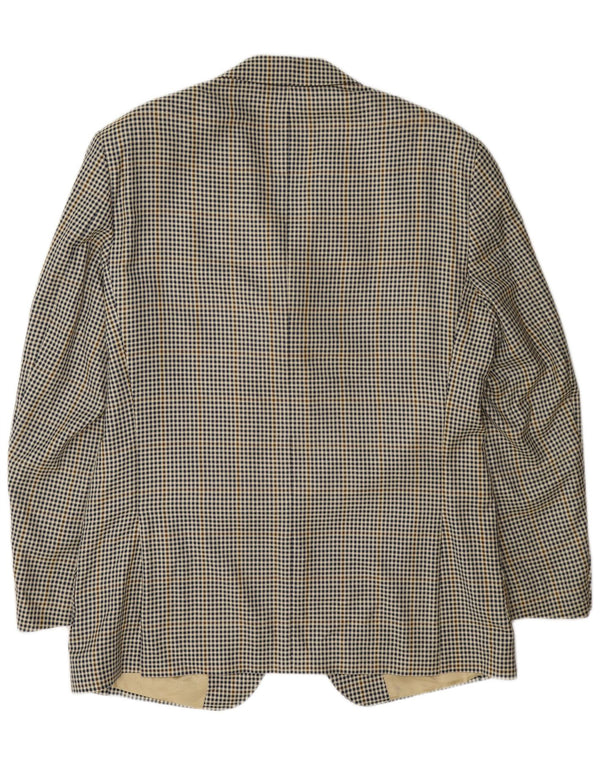 Massimo Dutti Veste Blazer 3 Boutons pour Homme UK 40 Grand Pied-de-Poule Beige
