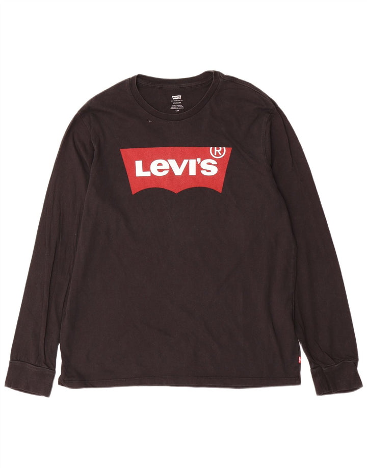 Levi's Haut graphique à manches longues pour homme, coupe standard, grand noir, en coton