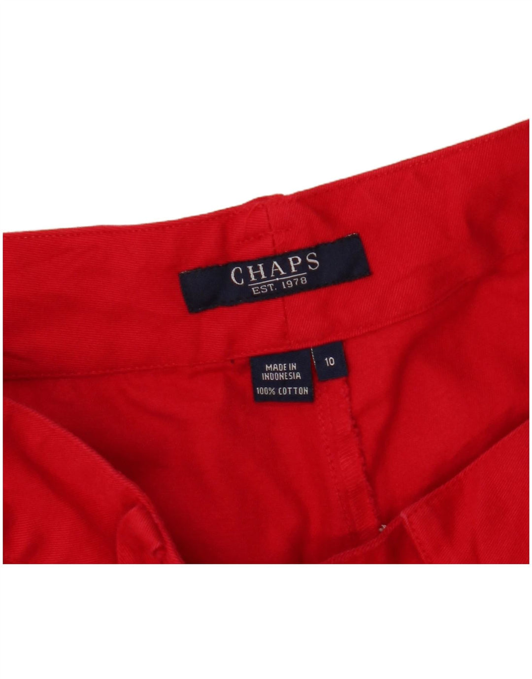 Chaps Short décontracté pour femme US 10 Large W32 Rouge Coton