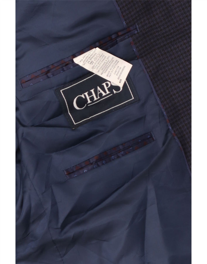 Chaps Veste blazer à 2 boutons pour homme UK 40 Bleu marine moyen pied-de-poule