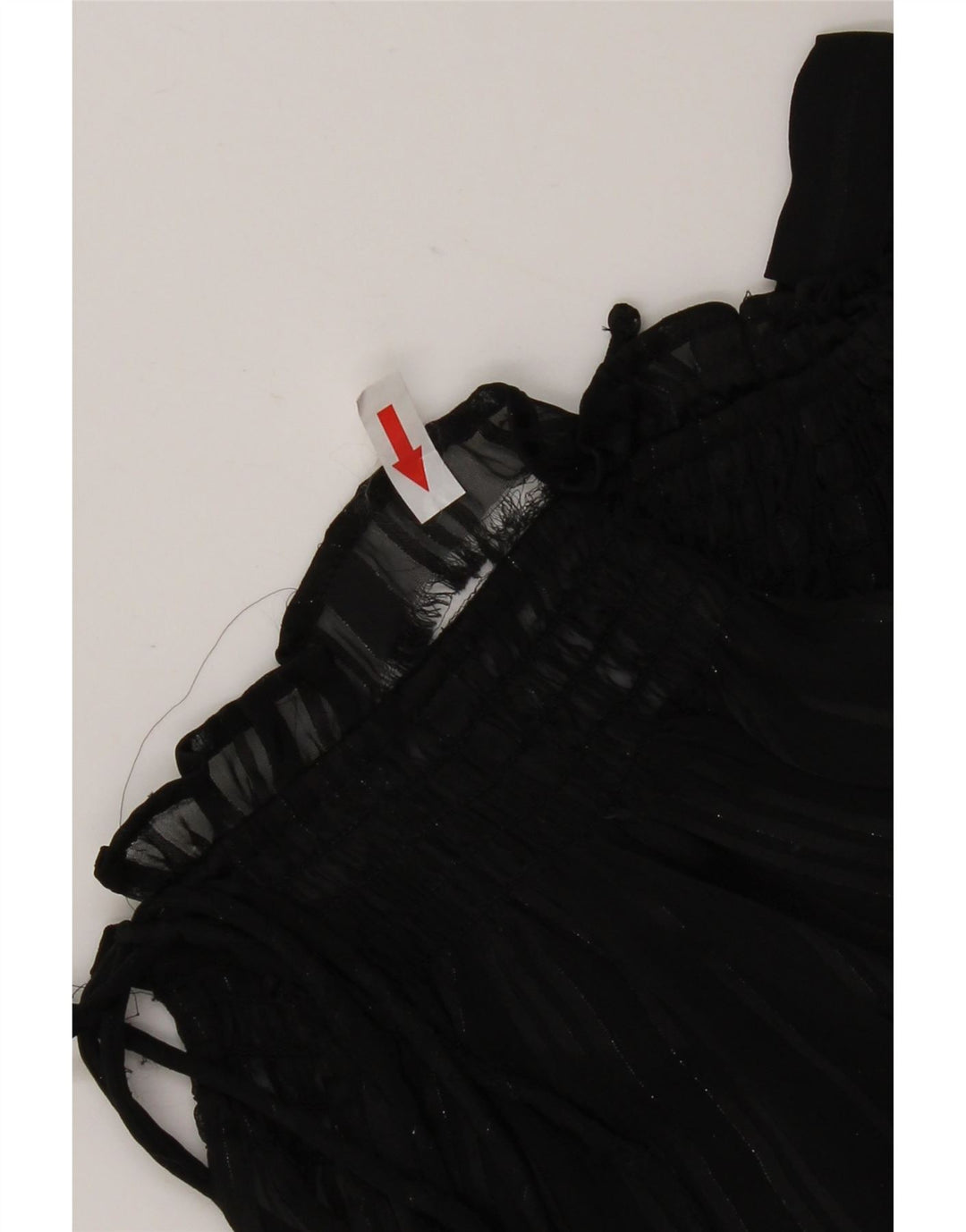 Marks & Spencer Haut surdimensionné à manches longues transparent pour femme UK 6 XS Noir