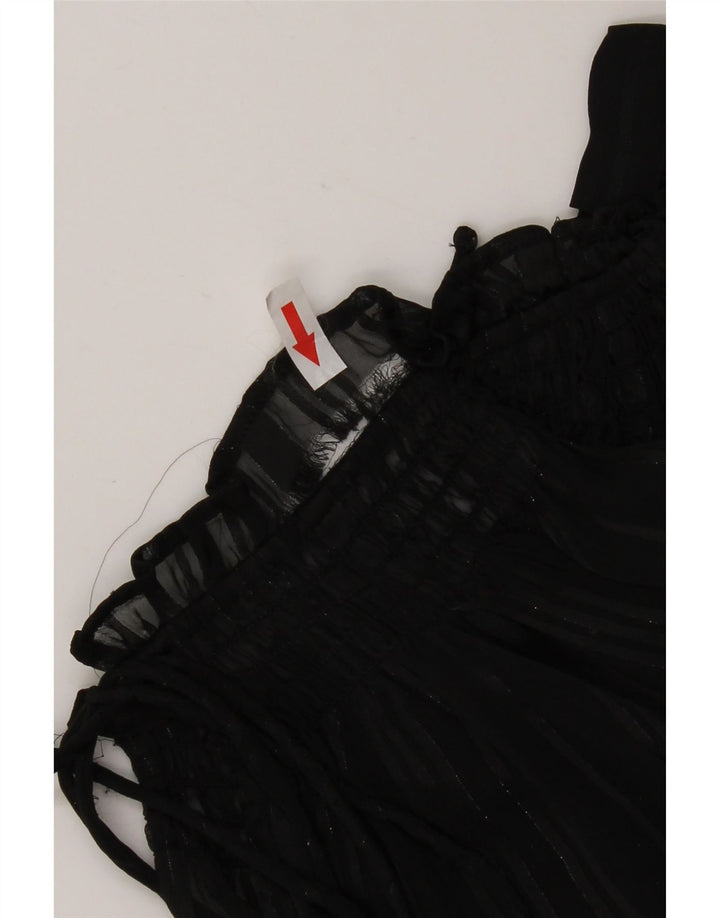 Marks & Spencer Haut surdimensionné à manches longues transparent pour femme UK 6 XS Noir