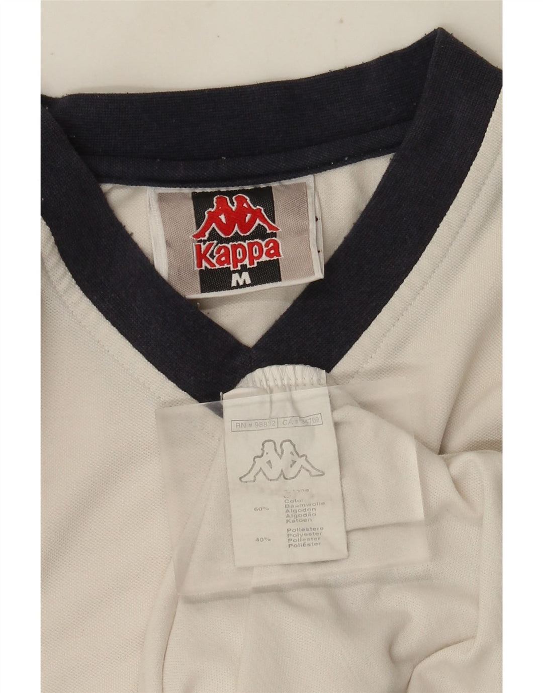 Kappa T-Shirt Homme Blanc Moyen Coton Colorblock