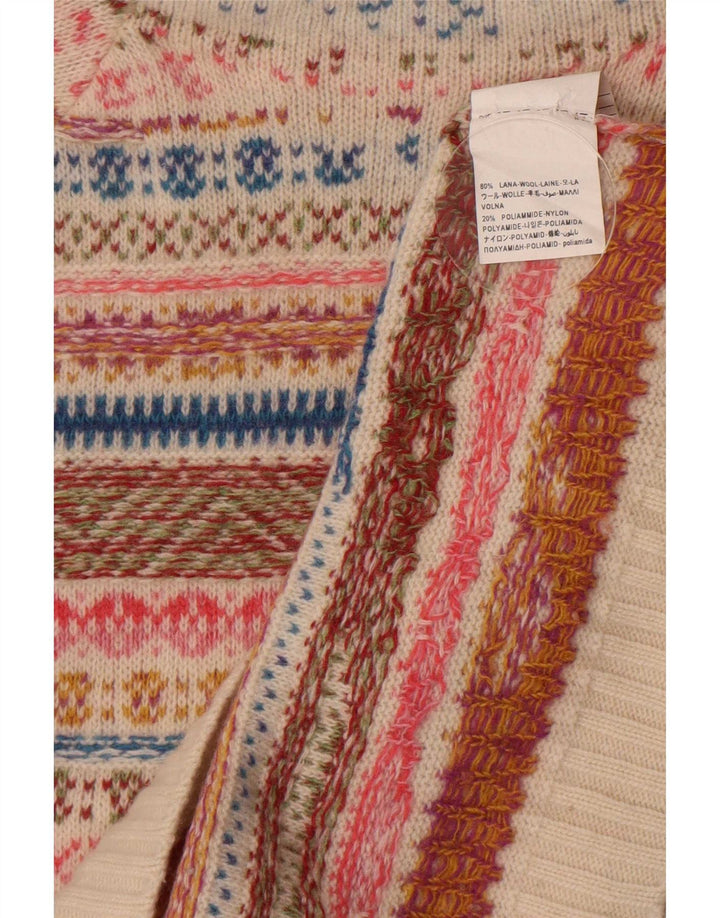 Benetton Pull à col roulé pour femme UK 14 Medium Multicolore