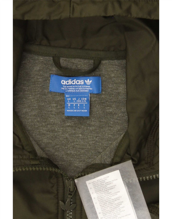 Adidas Pull à capuche zippé pour homme Grand polyester vert
