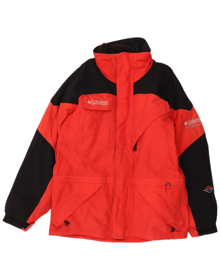 Columbia Veste de ski graphique pour homme UK 40 Large Rouge Colorblock Polyester