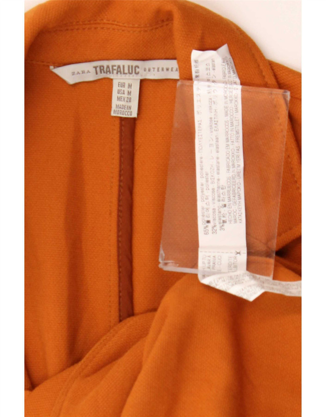 Zara Femme Trafaluc Longline Gilet UK 12 Orange Moyen Polyester