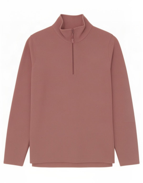 Mountain Warehouse Pull Polaire à Col Zippé pour Homme Petit Rose Polyester