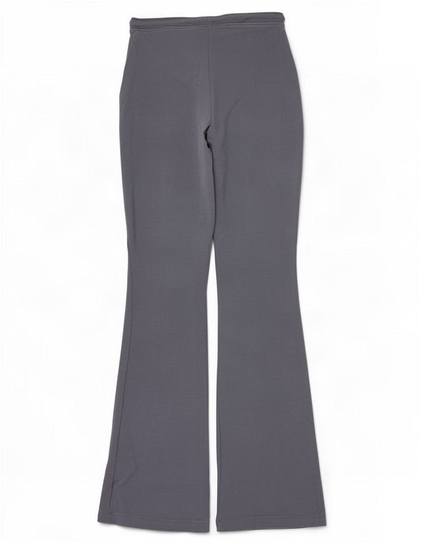 Zara Pantalon de survêtement évasé pour femme UK 12 Gris moyen Coton