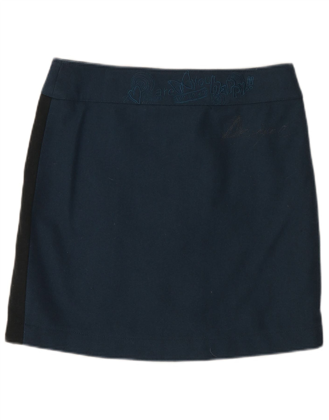 Desigual Jupe trapèze pour femme EU 38 Medium W32 Bleu marine géométrique
