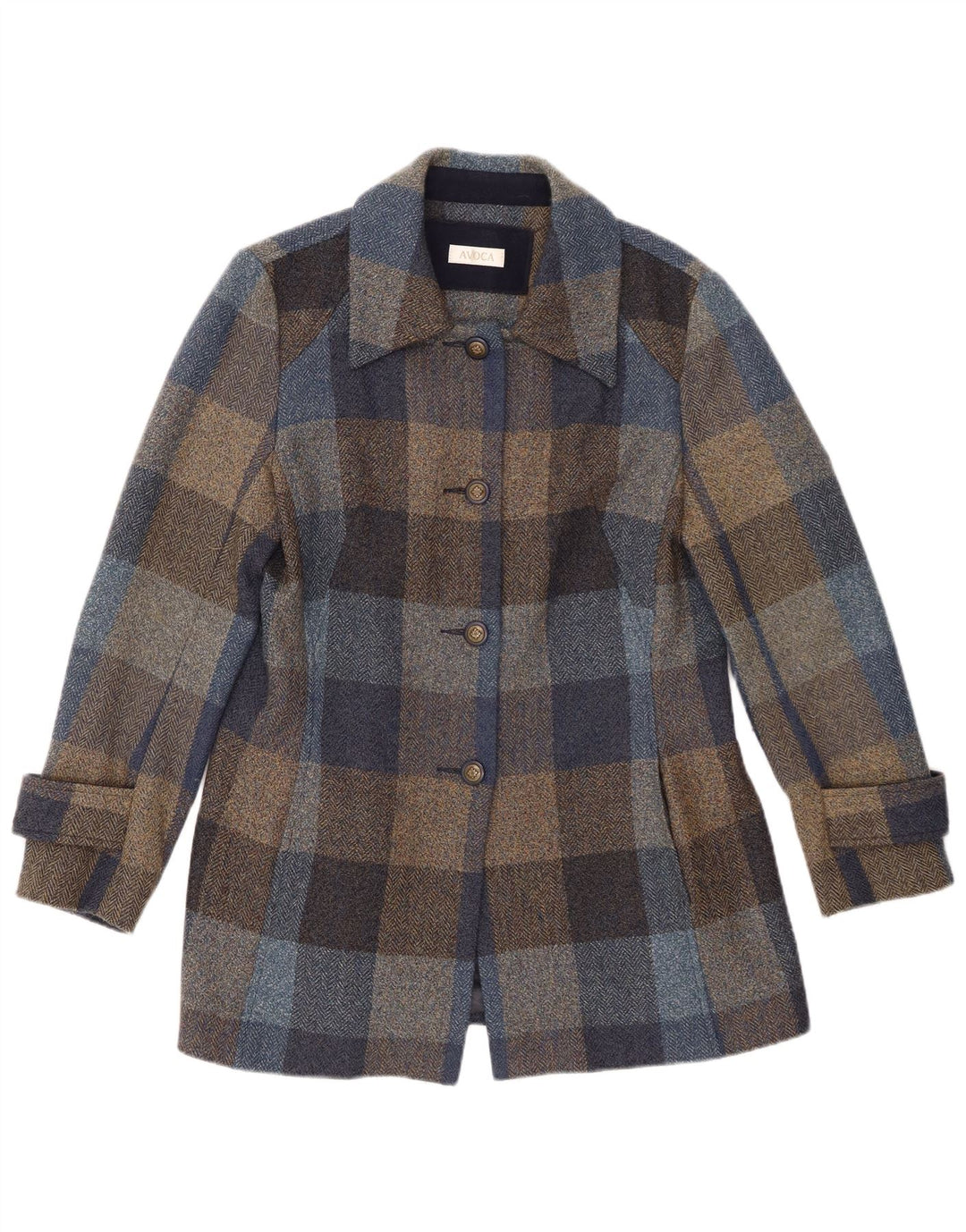 AVOCA Manteau pour femme UK 14 Bleu moyen à carreaux