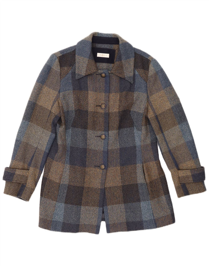 AVOCA Manteau pour femme UK 14 Bleu moyen à carreaux