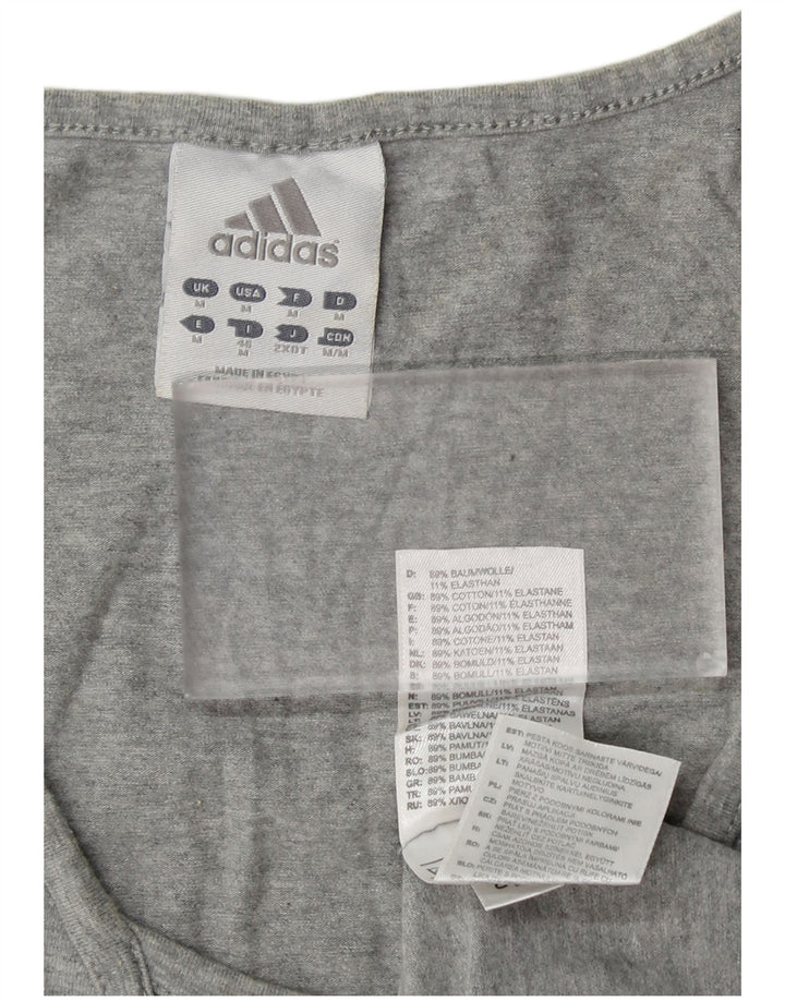 ADIDAS Débardeur graphique pour femme UK 12 Coton gris moyen
