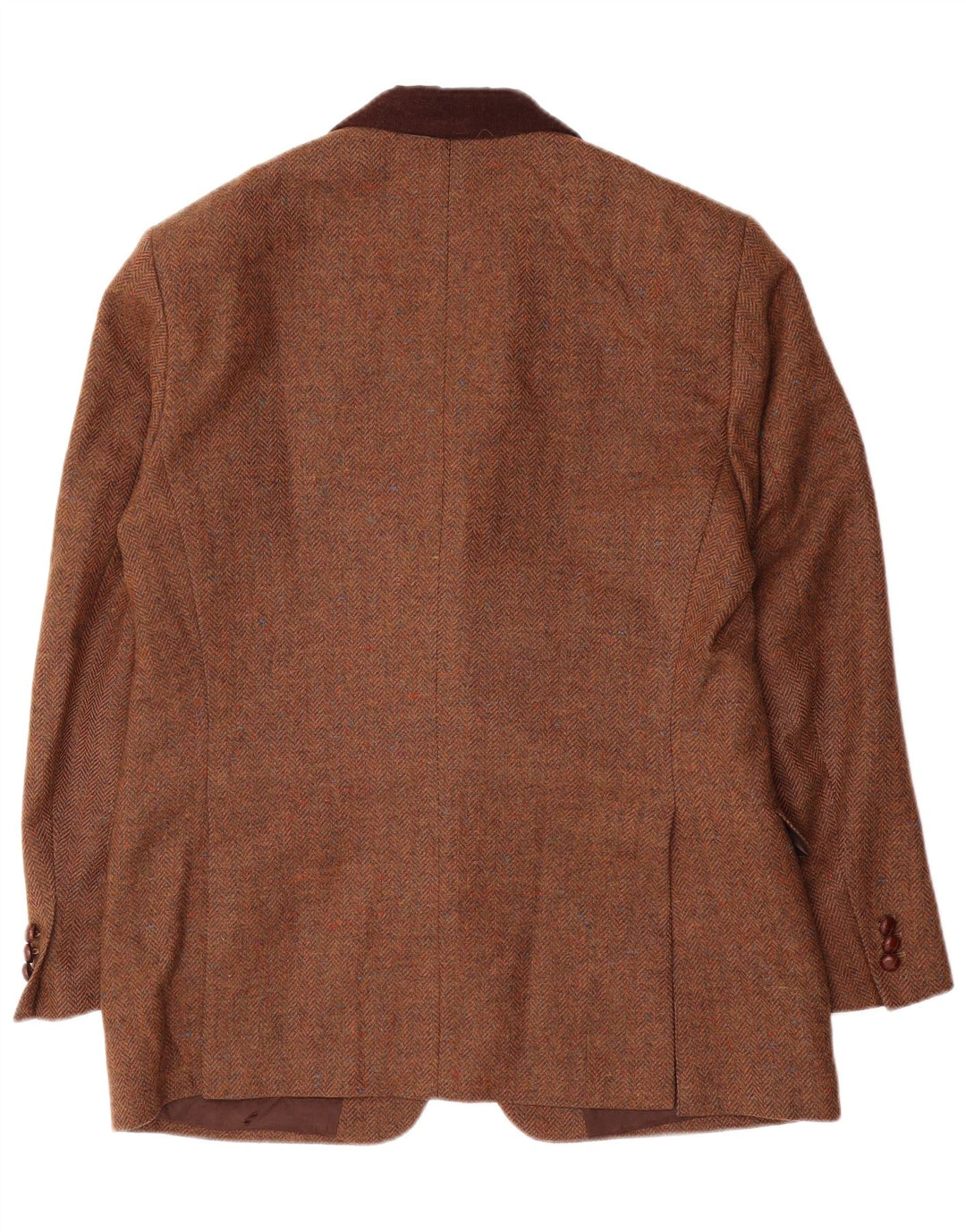 John Molloy Veste blazer à 3 boutons pour homme EU 52 XL en laine à chevrons marron
